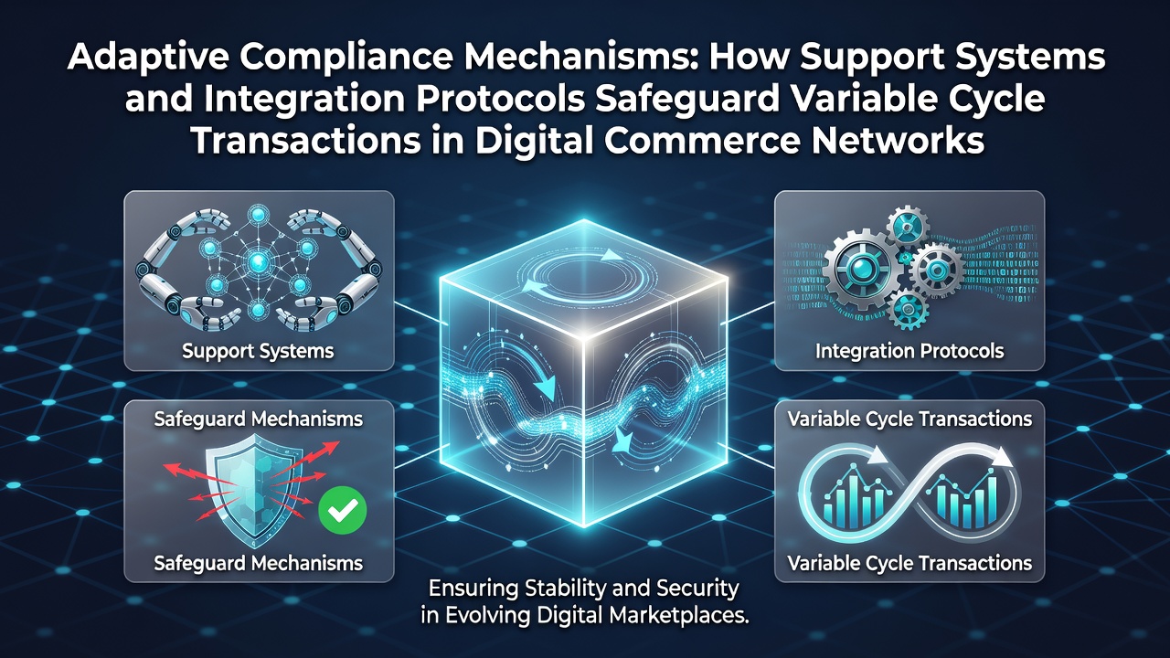 Diagram illustrating adaptive compliance layers across digital commerce transaction flows