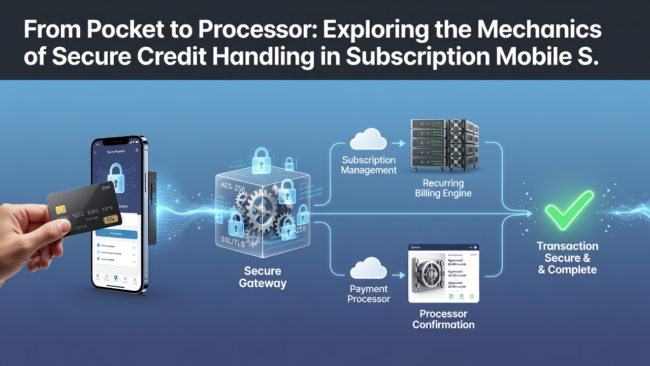 Illustration of API gateways connecting mobile subscription platforms to merchant accounts and global processors