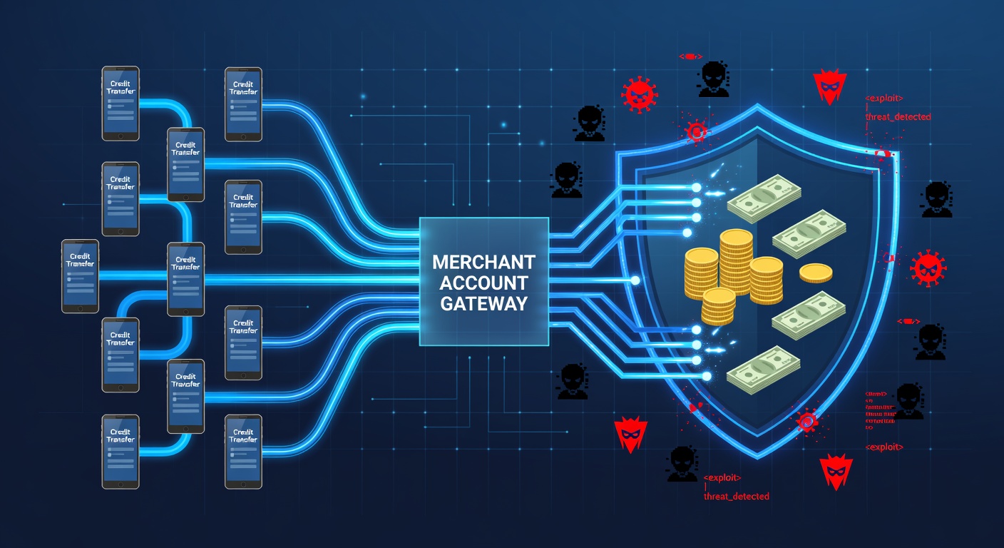 Illustration of secure API connections linking merchant accounts to mobile recurring payment systems
