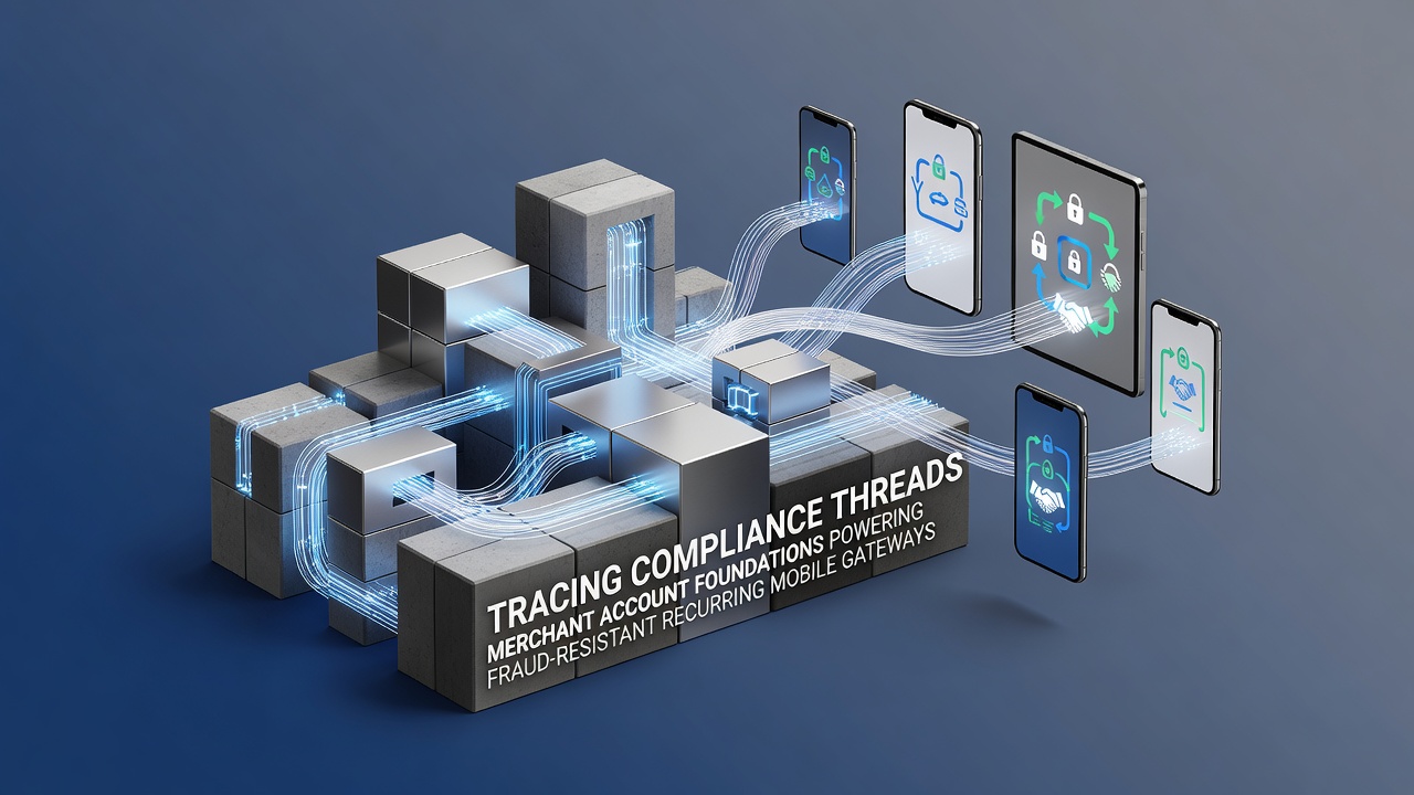 Merchant account compliance infrastructure supporting secure mobile recurring payment gateways